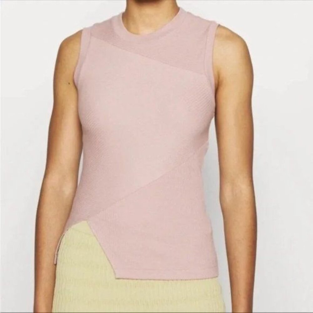 AllSaints Gia Tank Ribbed Asym Cut Out